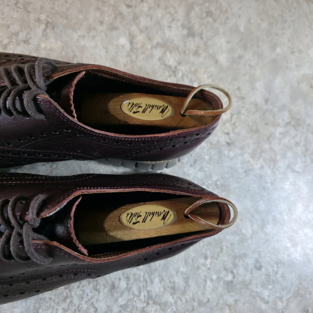 Cole Haan Zerogrand Wingtip Leather Dark Cherry Mens 9 M Oxford Shoes C25004